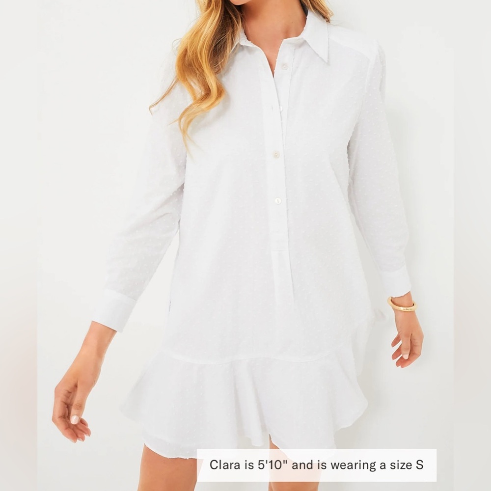 Tuckernuck- White Swiss Dot Callahan Shirt Dress